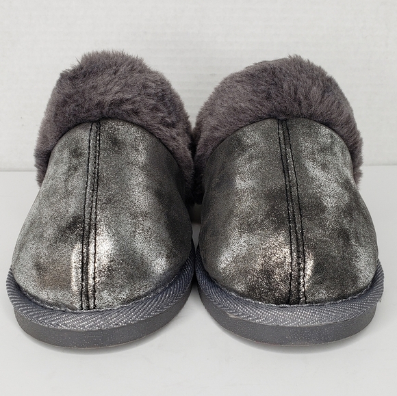 Corky Snooze Slippers Metallic Gray Distressed Slipper sz 6 Cute Comfy Warm Soft - Picture 5 of 9